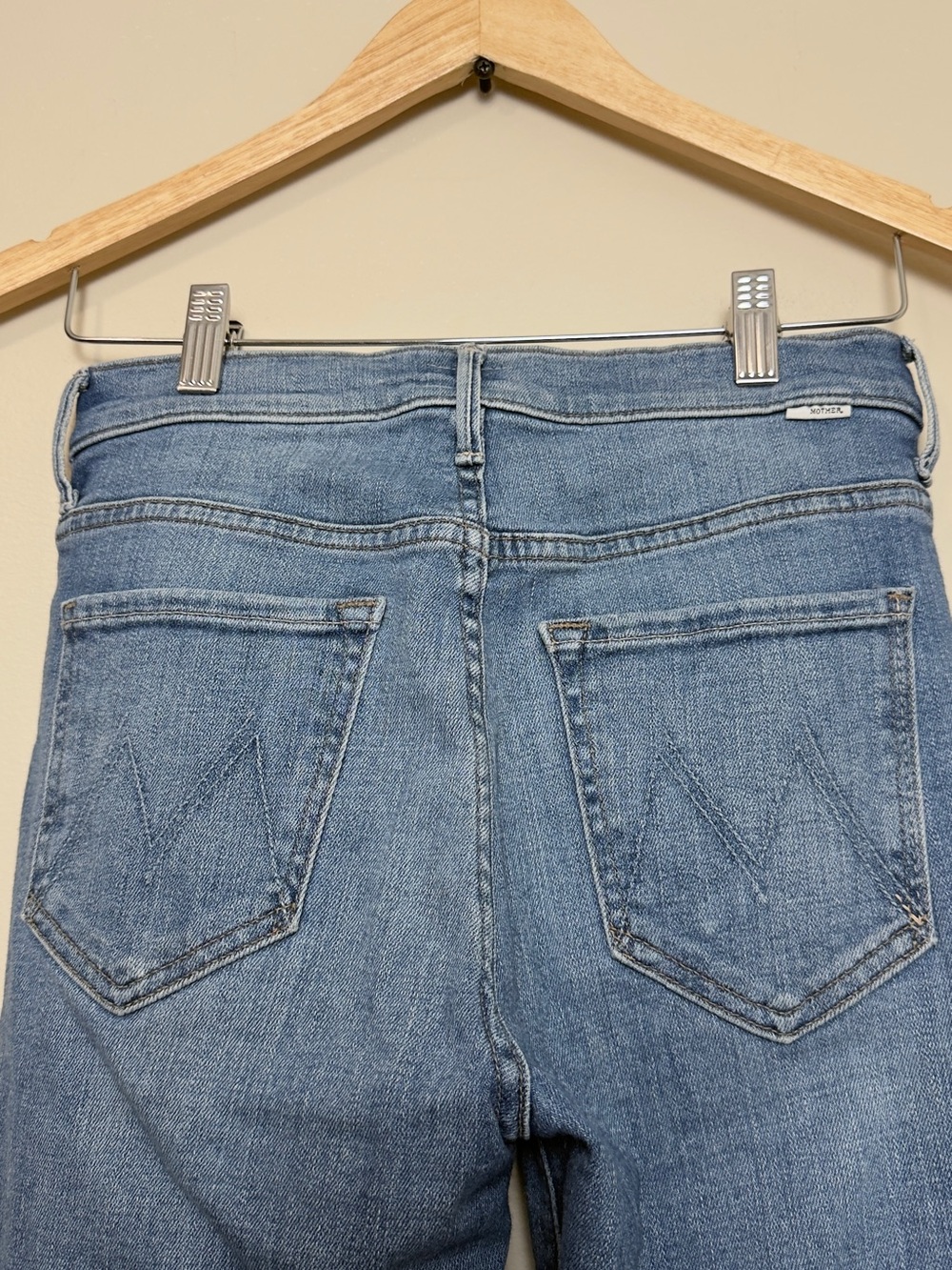 MOTHER Light Blue Ankle Crop Skinny Jeans - Picture 4 of 9